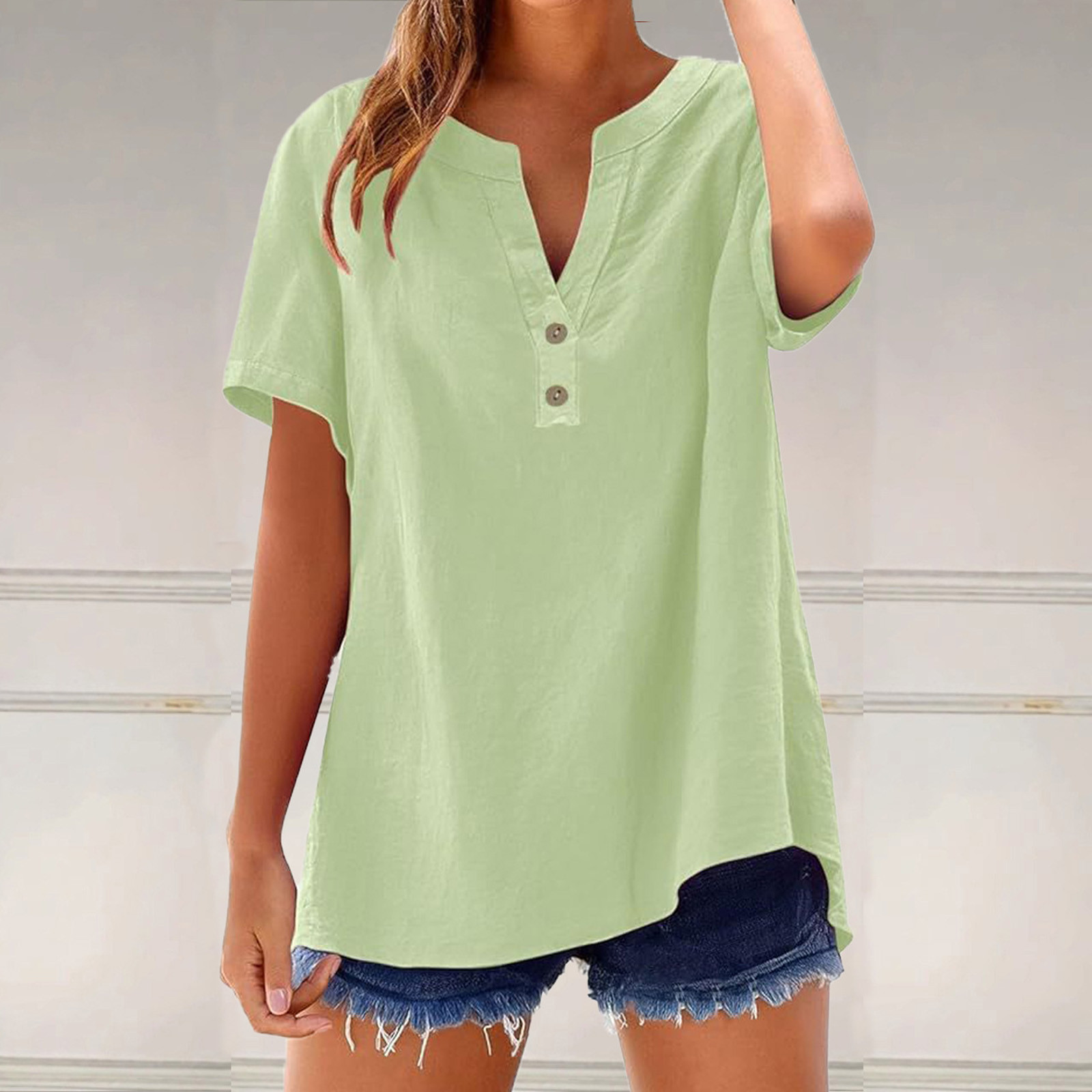 Olyvenn Cotton Linen Shirts for Women Flax Linen Clothing Tops Linen ...