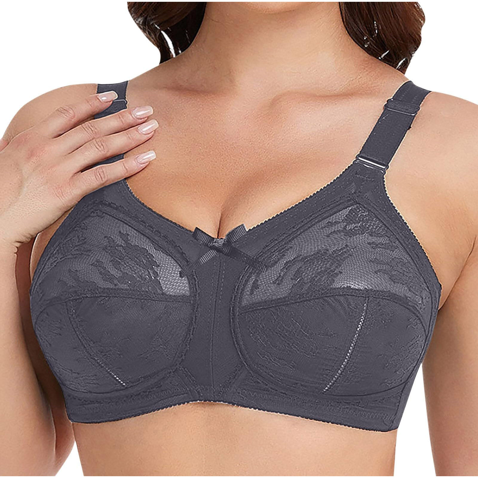 Deals SMihono Women's Floral Lace Bra Plus Size Firm Hold Non Wired Non