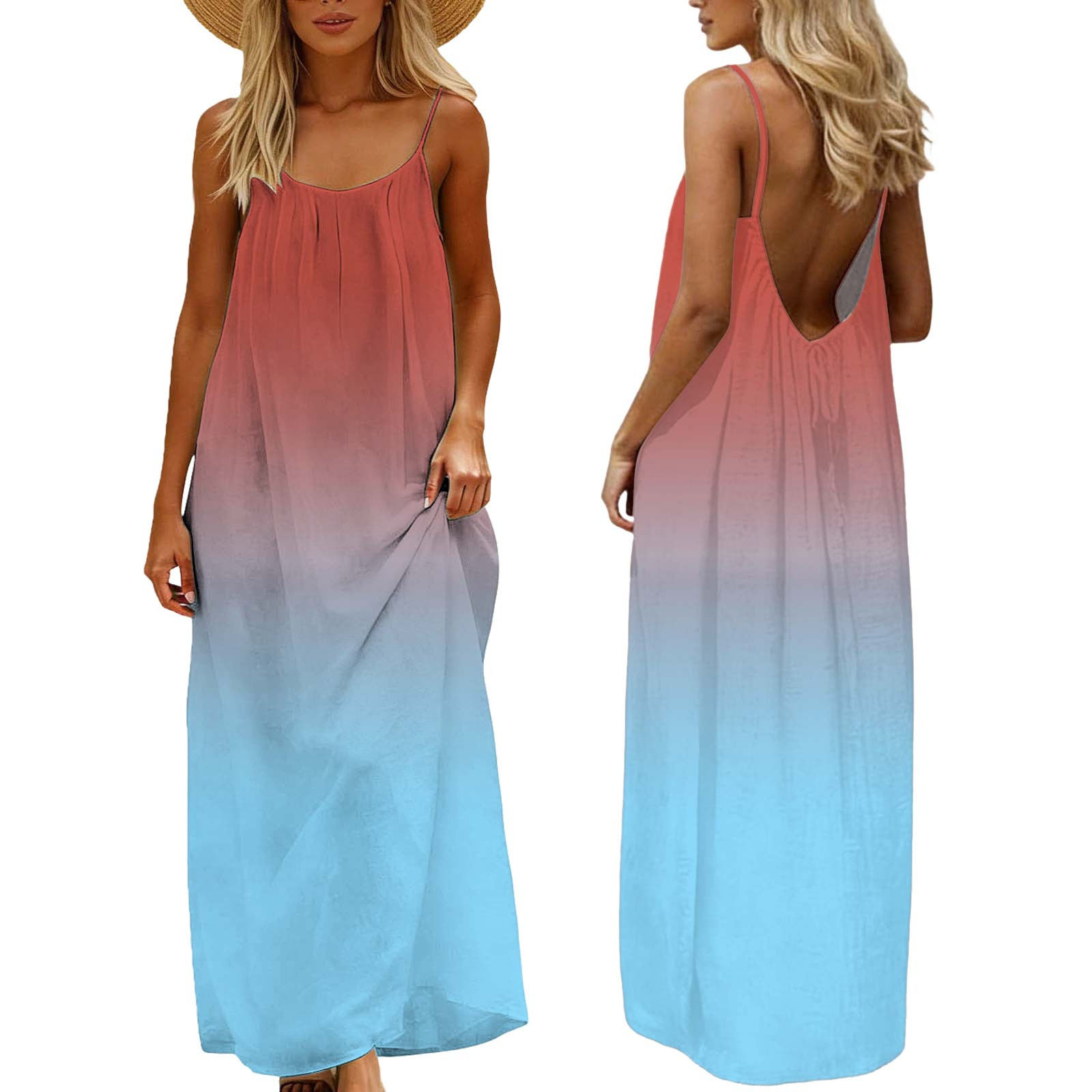 SMihono Backless Cami Dresses for Women 2026 Sleeveless Lounge Dress ...